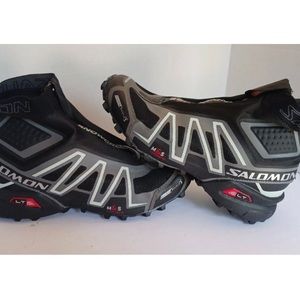 Salomon sz 13 Snowcross 1 Trail Running Shoe Glove Snow Boot Black Gray